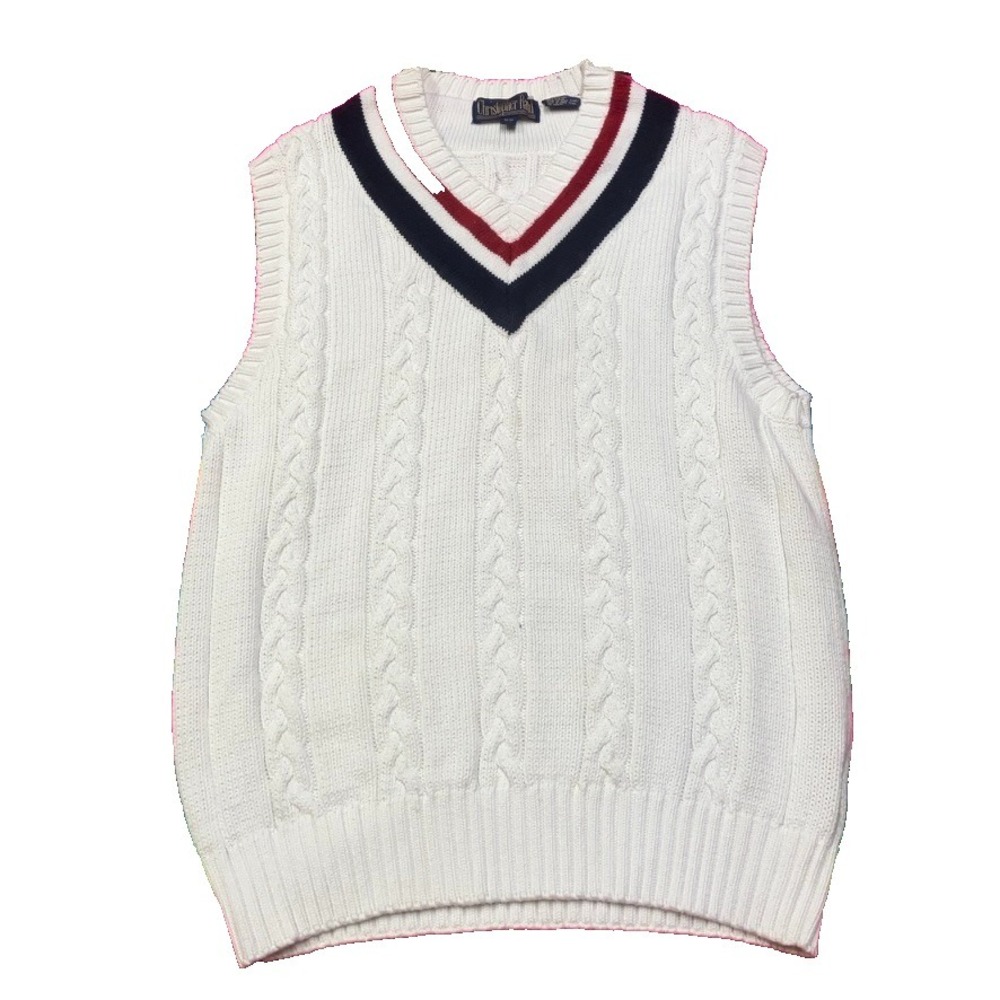 Vintage Cricket Cable Knit Sweater Vest Tennis Old Money Prep Academia Mens M